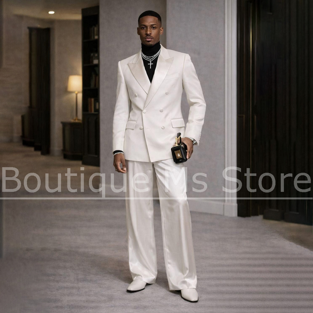 Erkek Beyaz Saten Takım Elbise - Men Formal Wear Modern incelemesi ve fiyatı