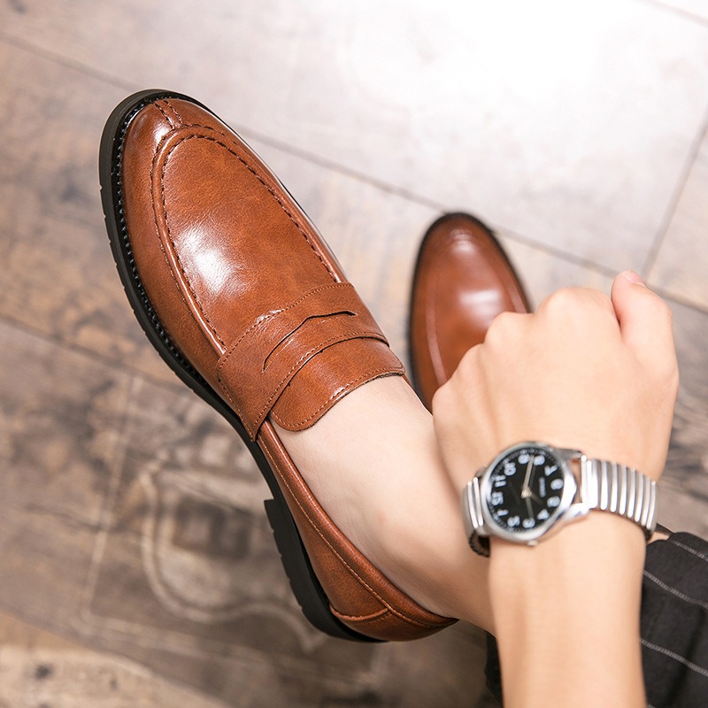 Erkek Vintage Suni Deri Penny  - Formal Men Daily Wear Footwear incelemesi ve fiyatı